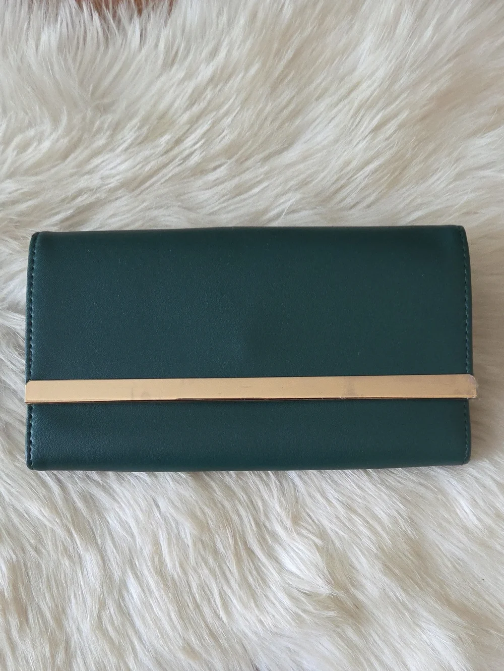 A New Day Green Women's Clutch Wallet with Gold Accent